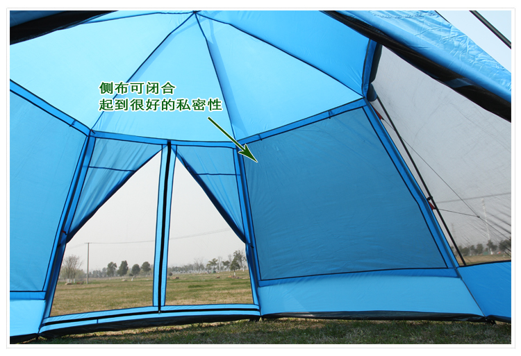 Cheap Goat Tents UV Hexagonal Outdoor Camping Huge Tent 8 12 Person Rainproof Anti Mosquito Hiking Tent Awning Garden Pergola Car Beach Awning Tents 